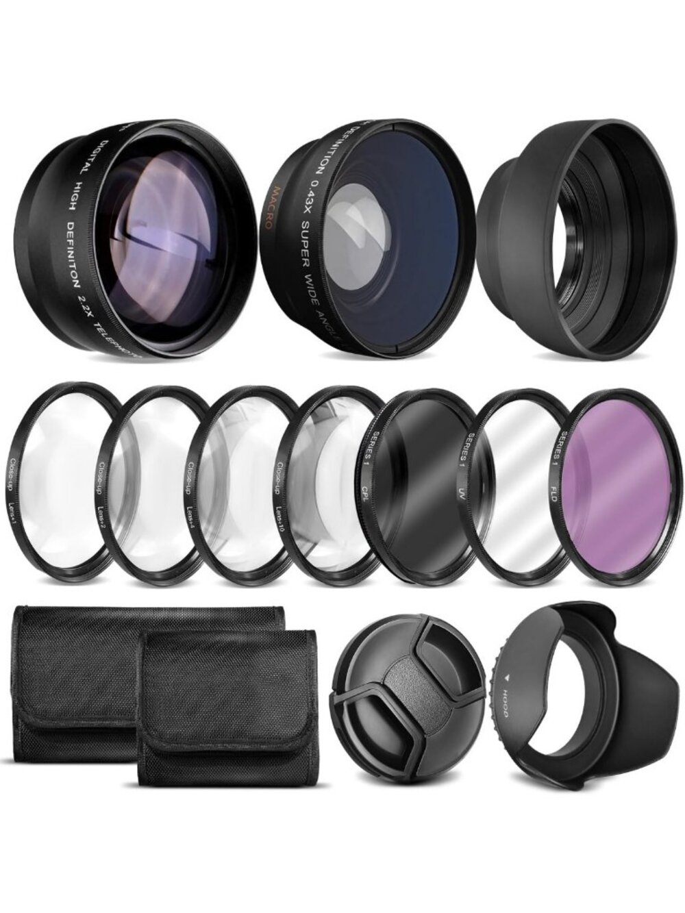 Ultra Deluxe 7pc Lens Kit with Filters, Wide Angle & Telephoto for DSLR Cameras